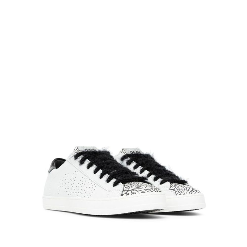 P448 Womens White John Round Toe Platform Leather Athletic Sneakers 39